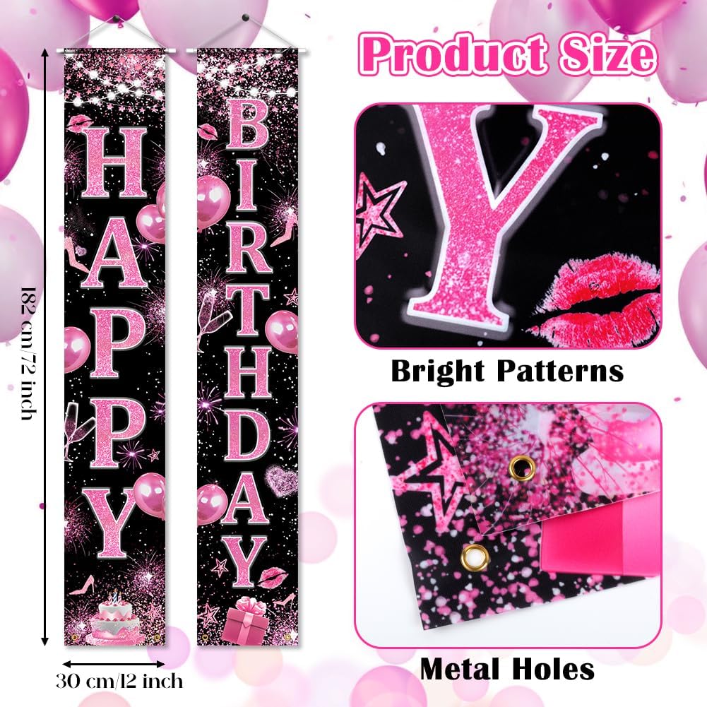 Happy Birthday Decorations Banner for Women Girls