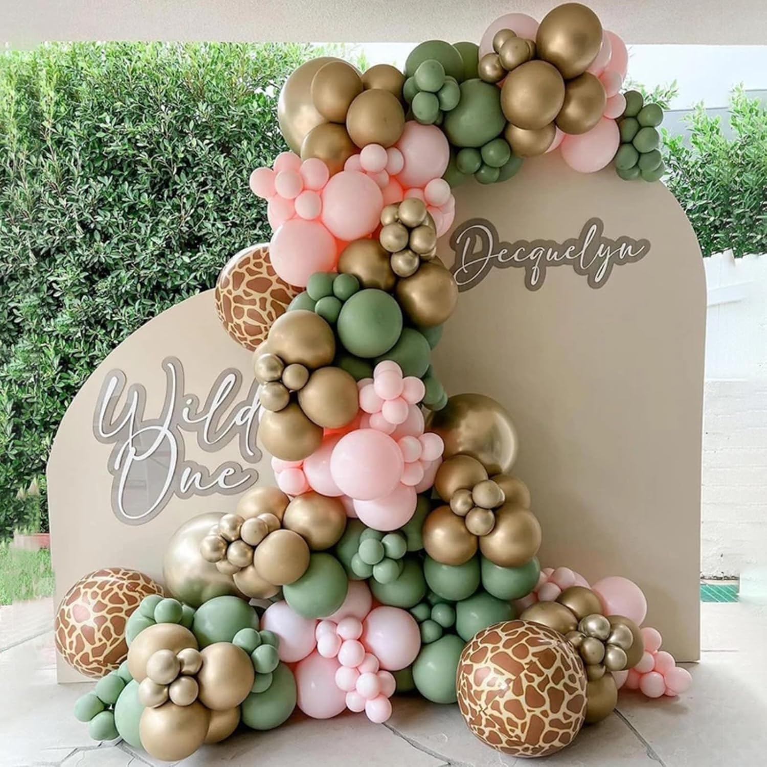 Pink Jungle Safari Balloons 60PCS Party Decorations