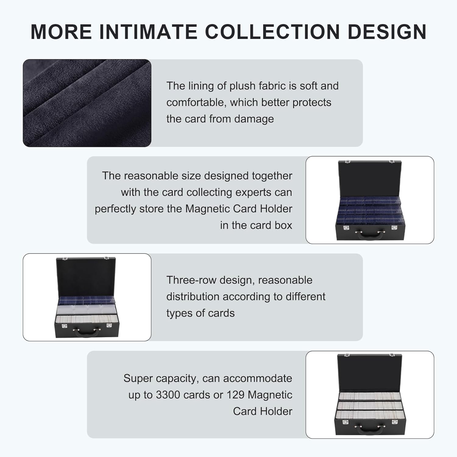 Leather Closure Card Storage Box for 3300 Trading Cards