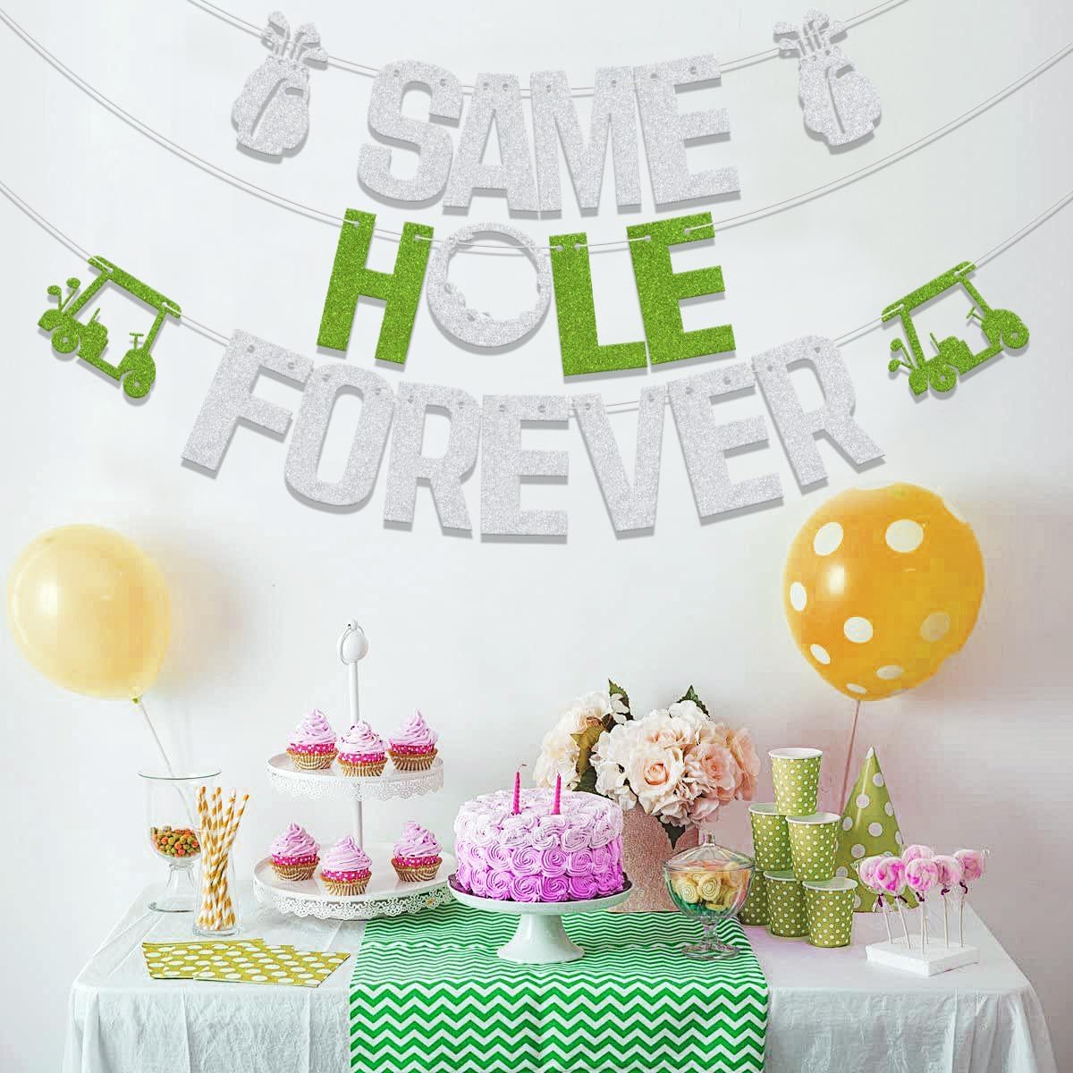 Golf Themed Same Hole Forever Banner Decor