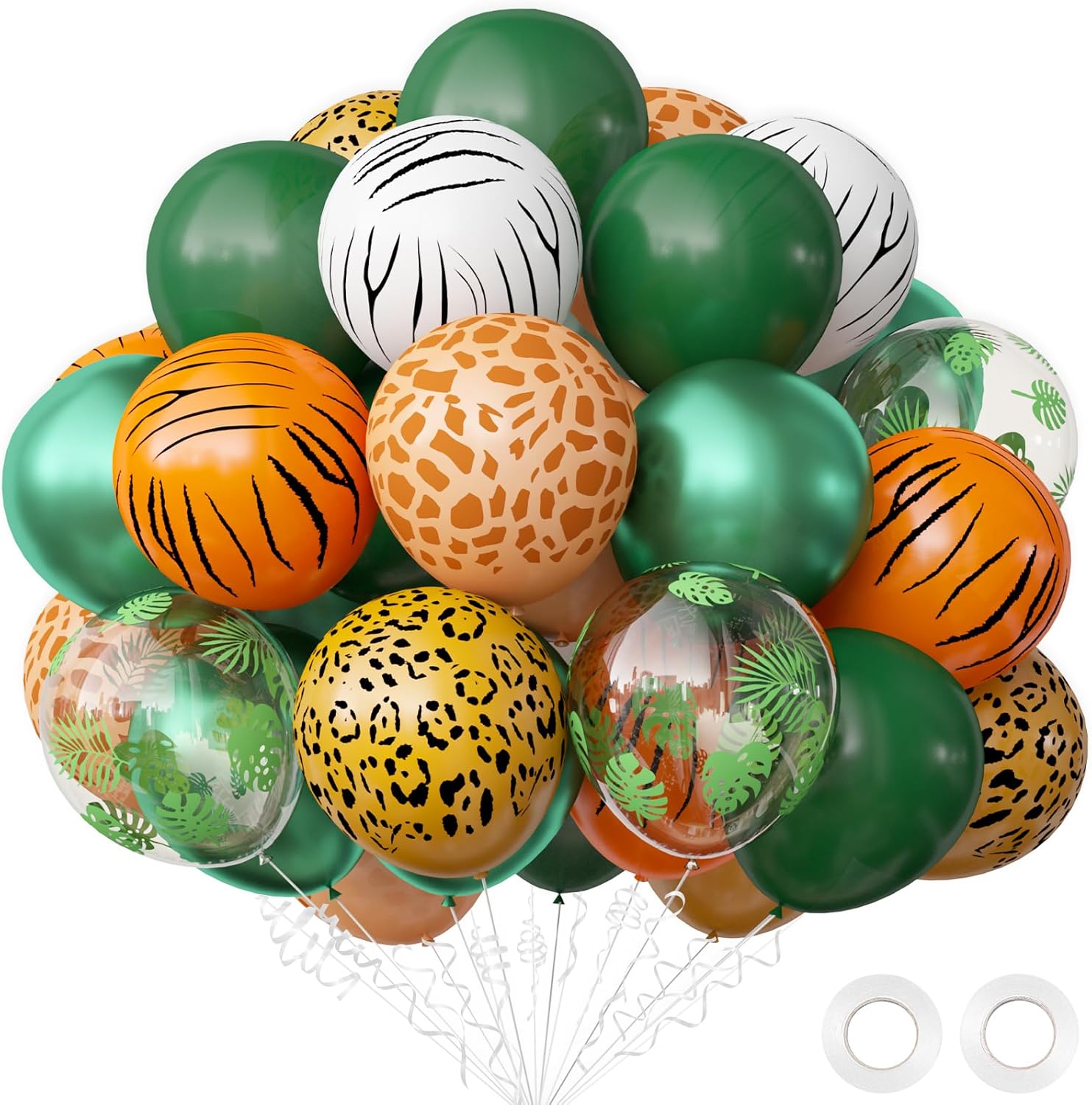 OuMuaMua Jungle Safari Balloons 68 Pack