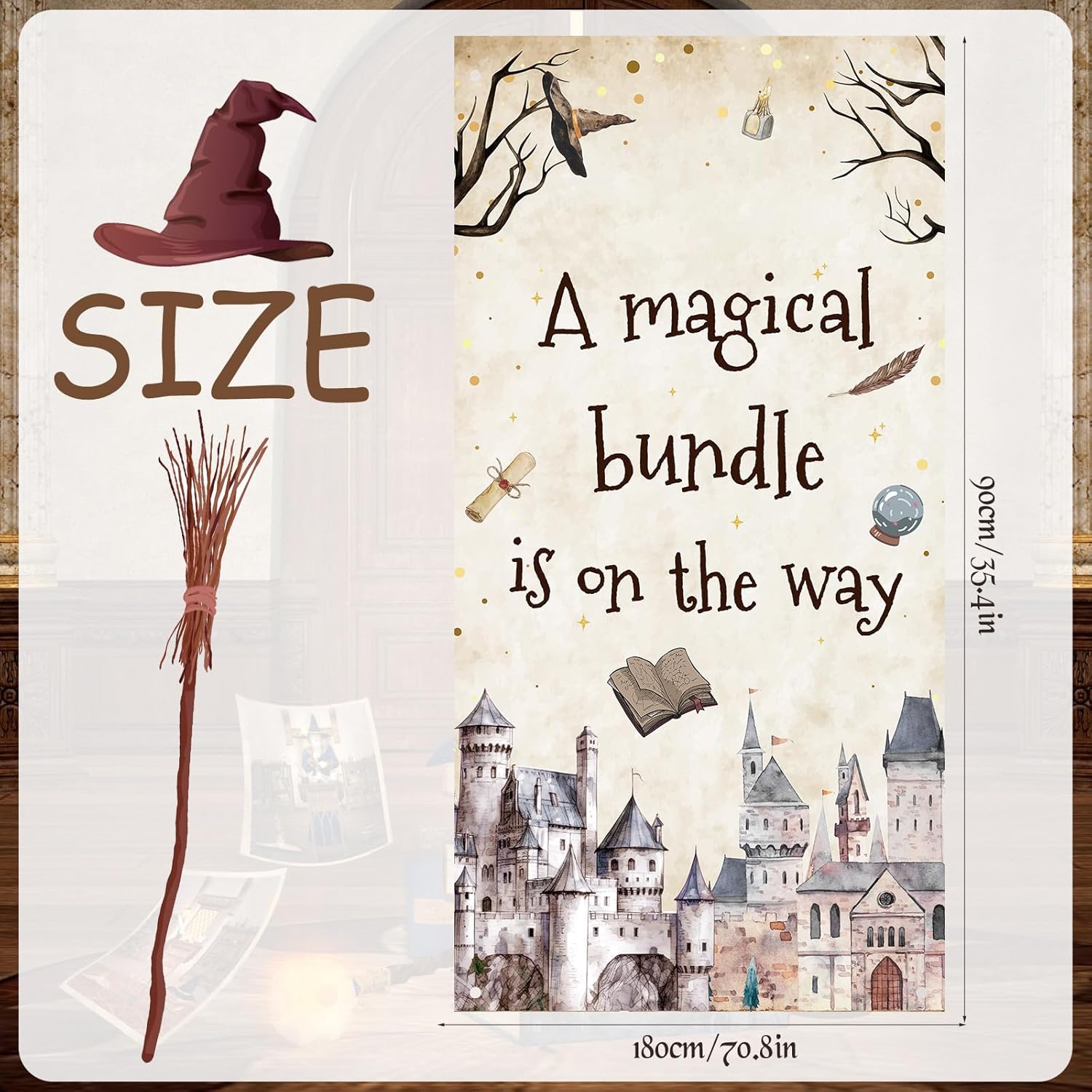 Magical Wizard Party Door Banner with Hanging Rope