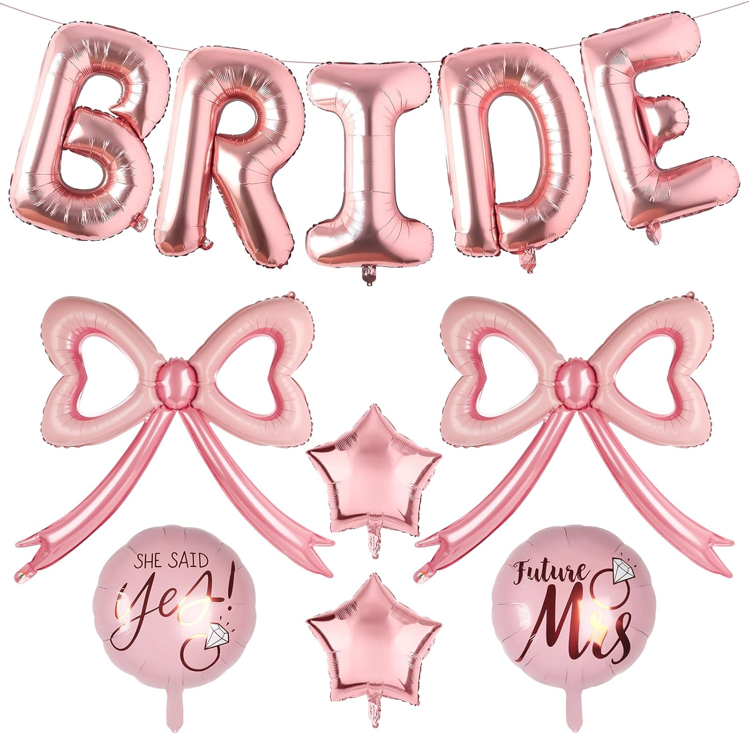 Rose Gold Bride Balloons Decor Kit