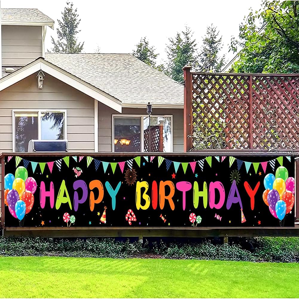Happy Birthday Yard Banner 118x197 Inches