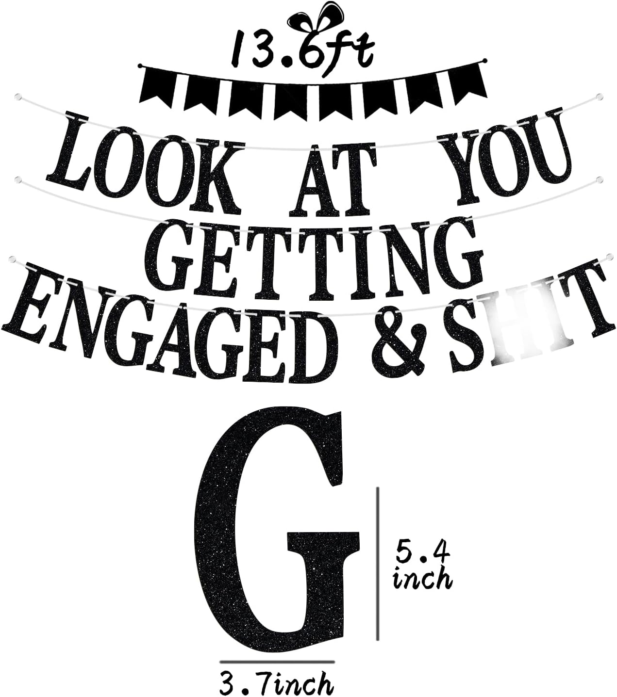 Look At You Getting Engaged Banner for Wedding Party