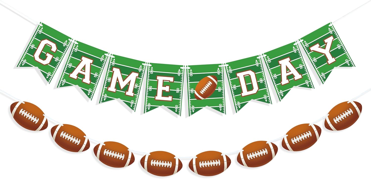 Uniwish Football Party Decorations Banner Garland