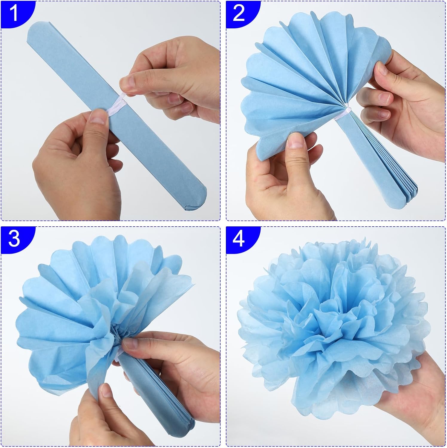 M Meterxity 10 Pack Tissue Pom Poms Flowers 6 Inches Dark Green