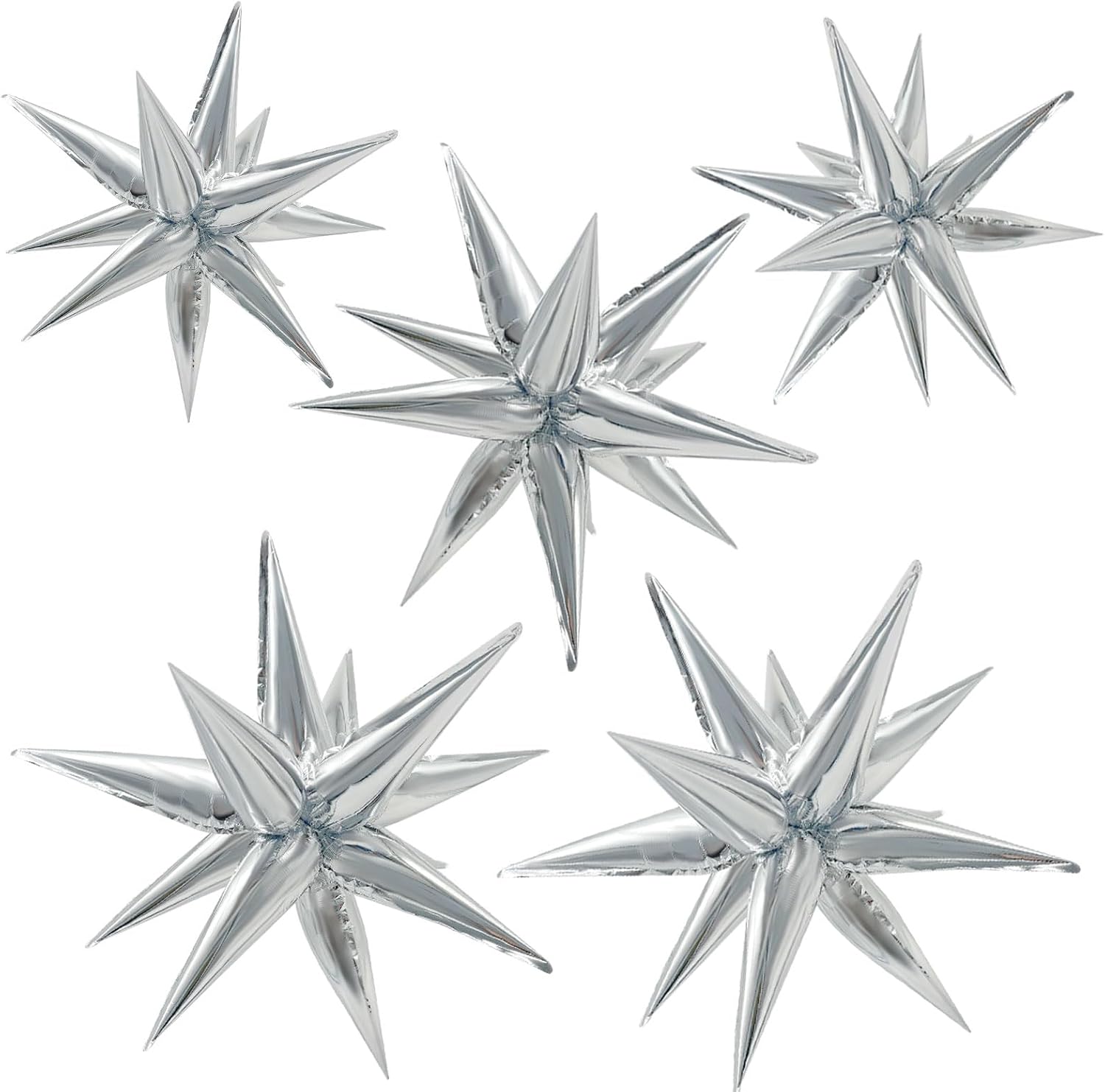60Pcs Silver Star Balloons Party Decorations