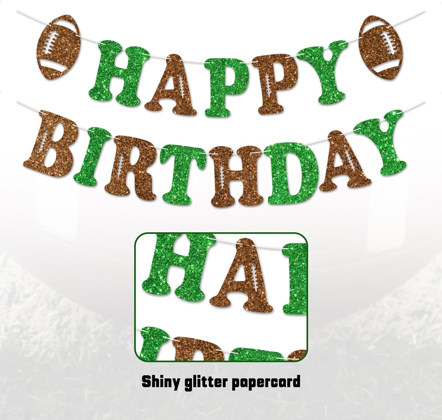 Football Happy Birthday Banner Prestrung Decor