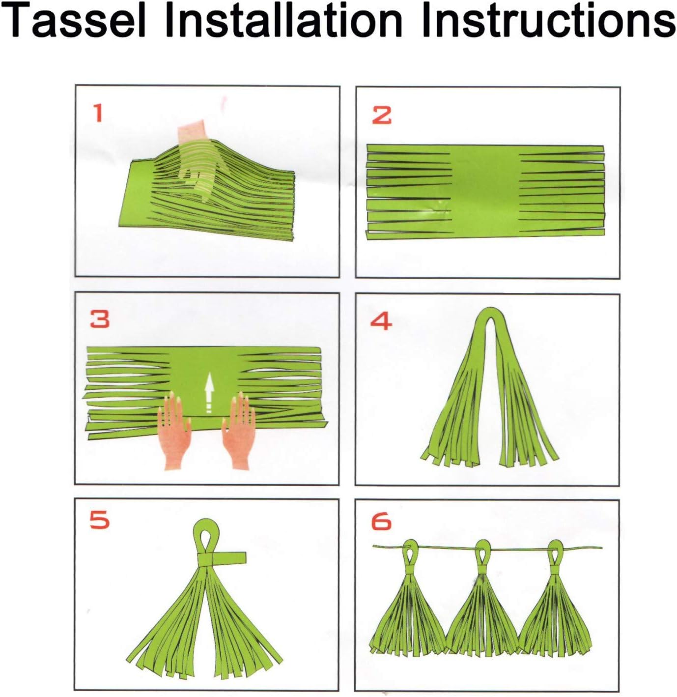MOAXMOA Party Decor Honeycomb Balls Garland Tassels Set
