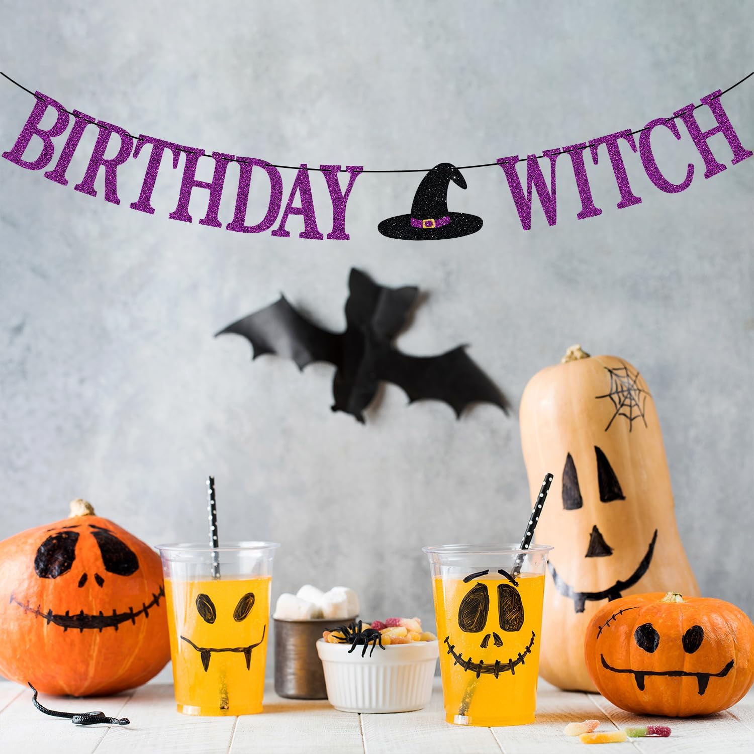 Birthday Witch Banner for Halloween Party