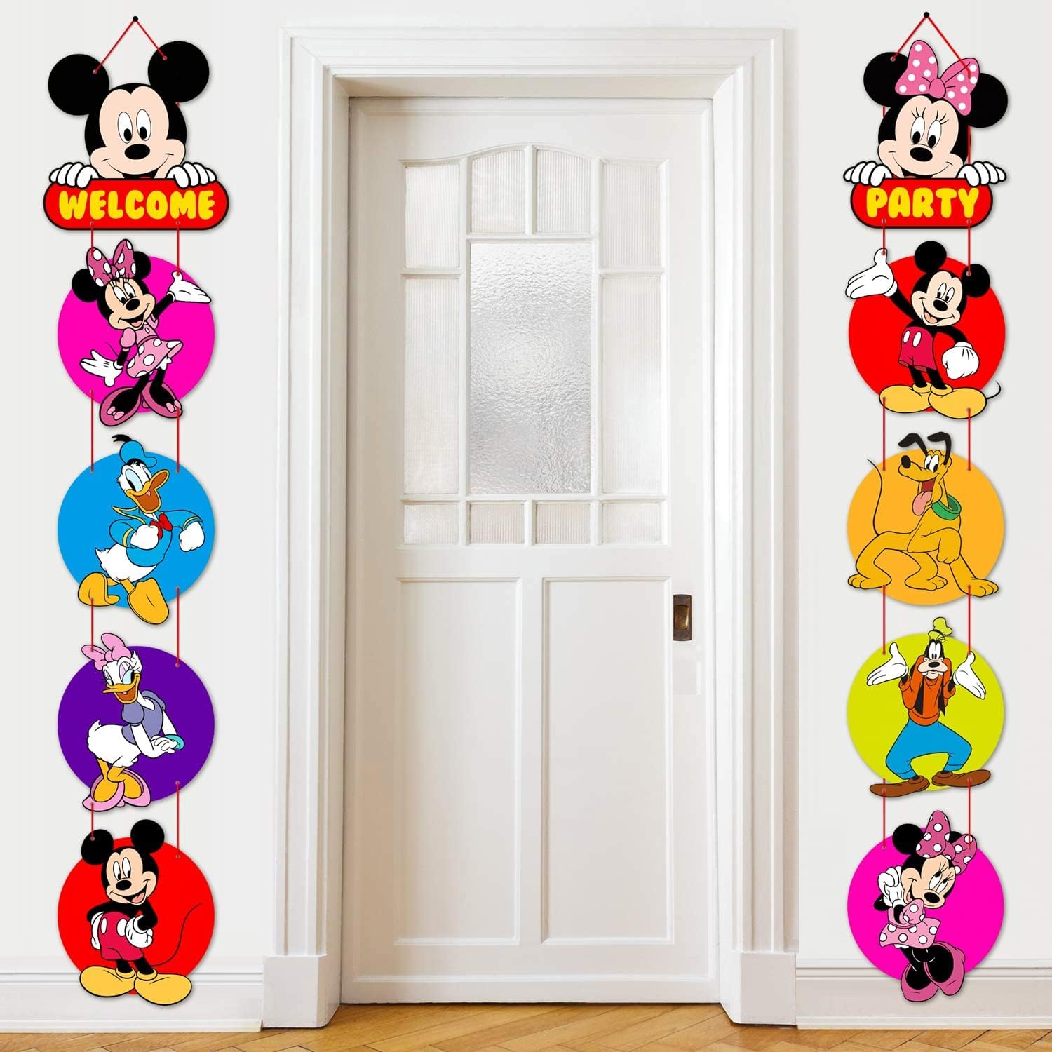 Mickey Mouse Birthday Banner Door Sign Set