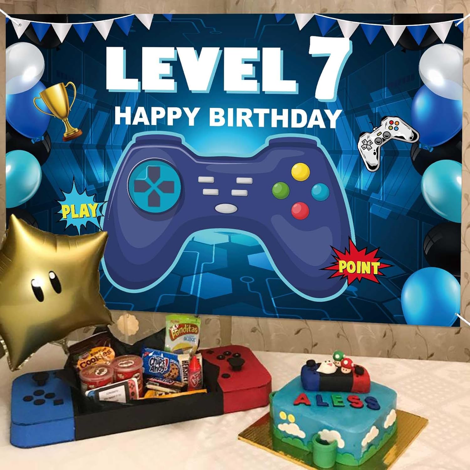 Level 7 Birthday Party Banner Decorations for Kids