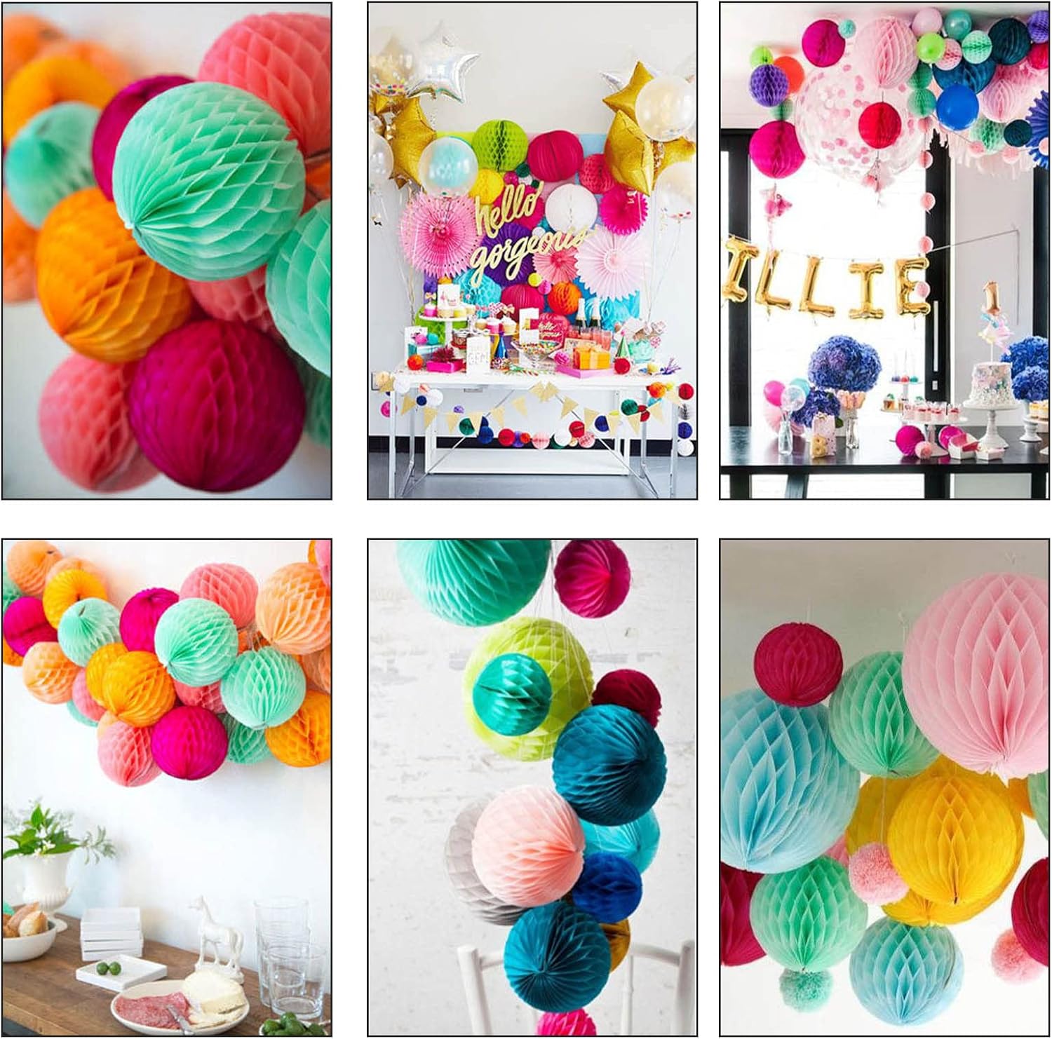 ZOOYOO 12Pcs Honeycomb Balls Decorations Green