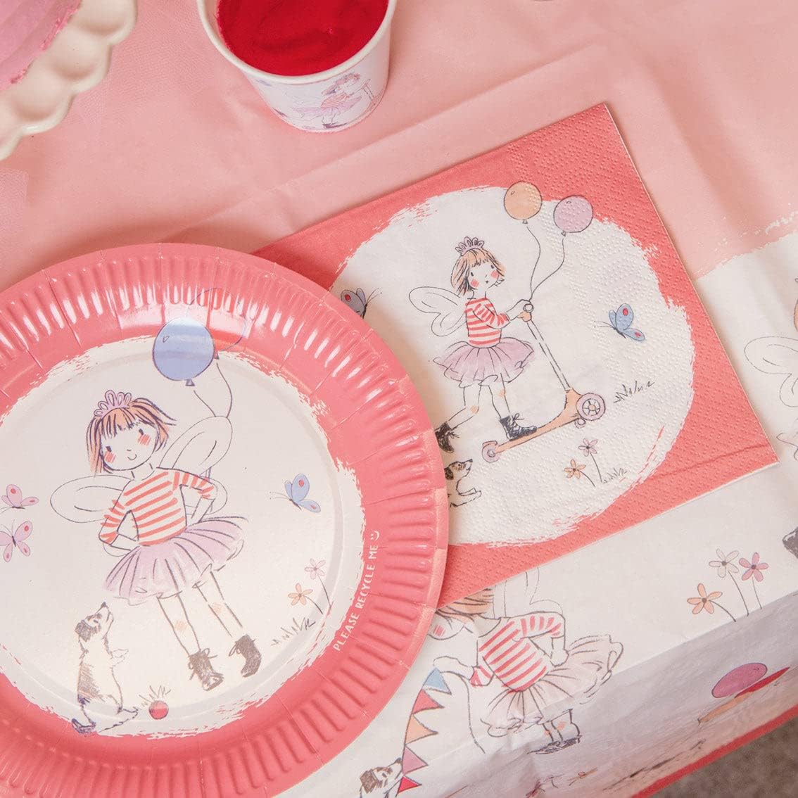Pink Napkins for Kids Birthday Party with Tilly and Tigg