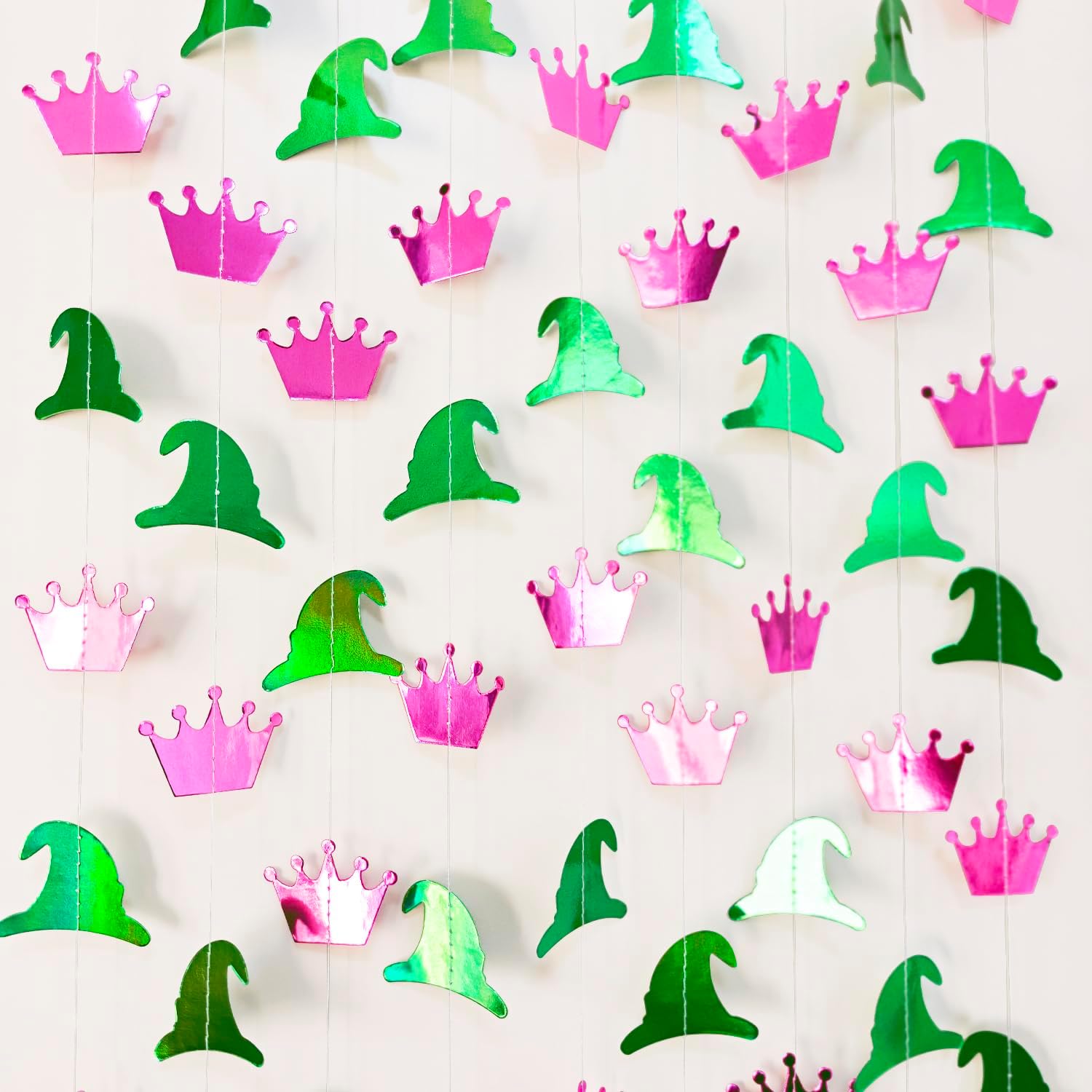 394 Ft Shiny Green Pink Witch Themed Party Garland