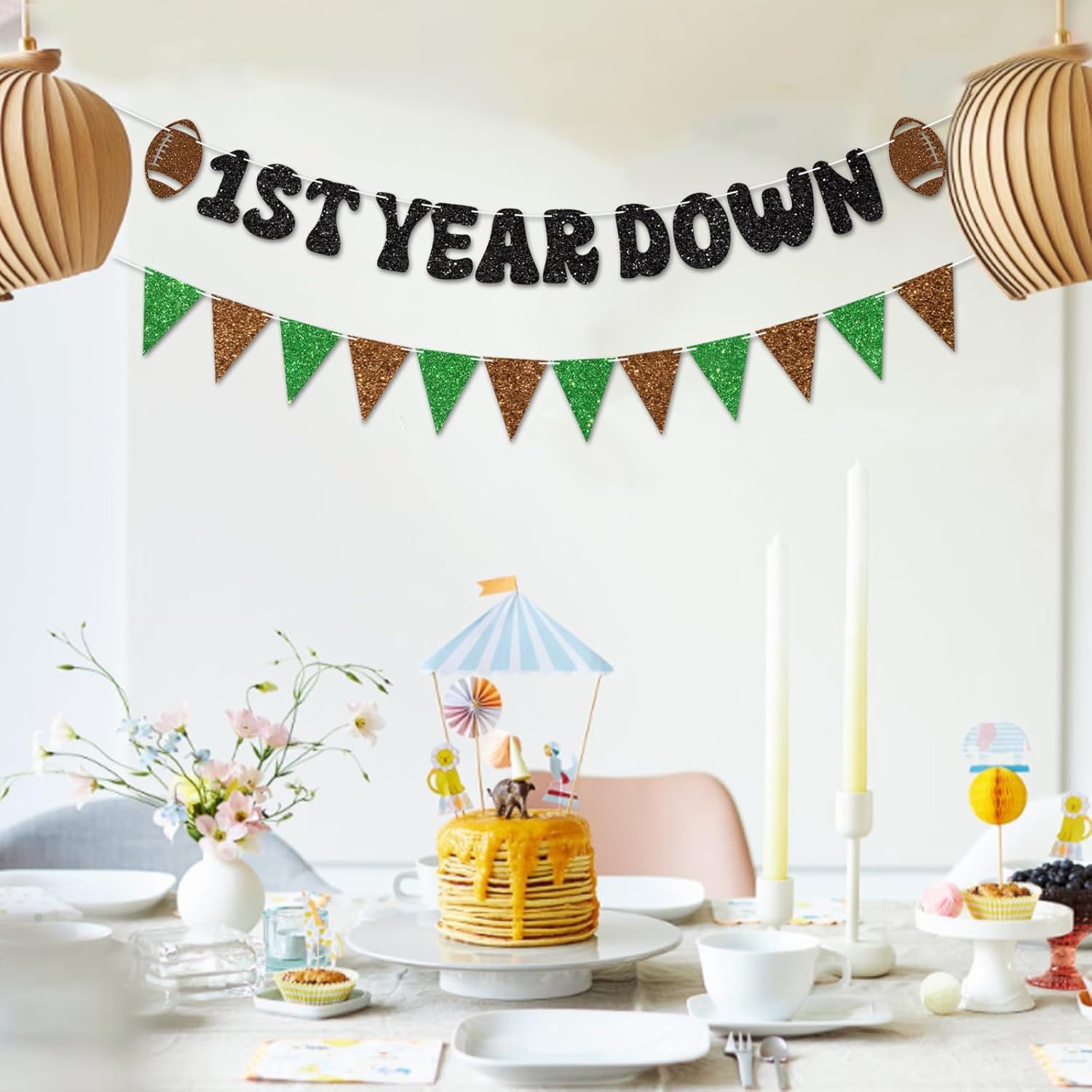 Vofrise Football First Year Down Birthday Banner