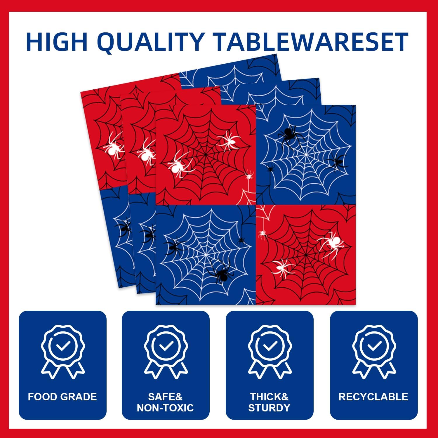 122pcs Spider Web Party Supplies Set for Halloween and Birthday