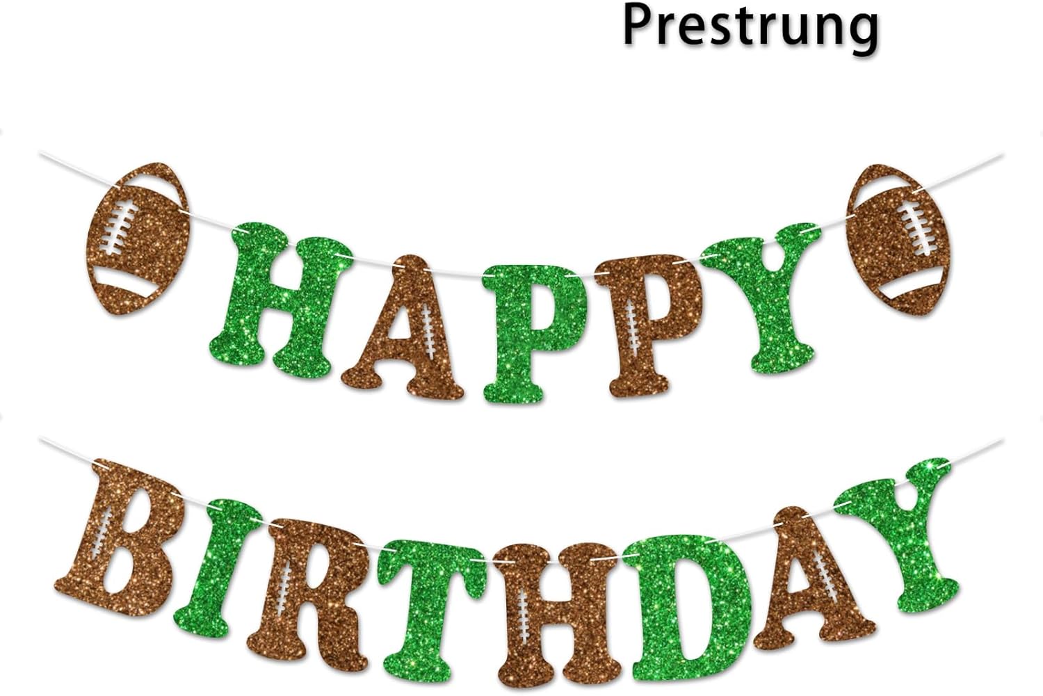 Football Happy Birthday Banner Prestrung Decor