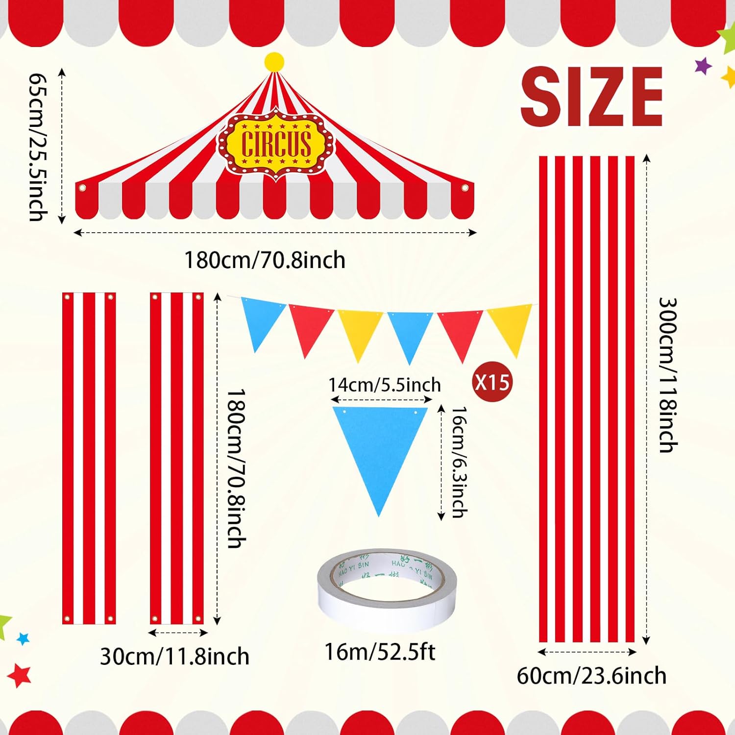 5 Pcs Carnival Entryway Party Decorations Set