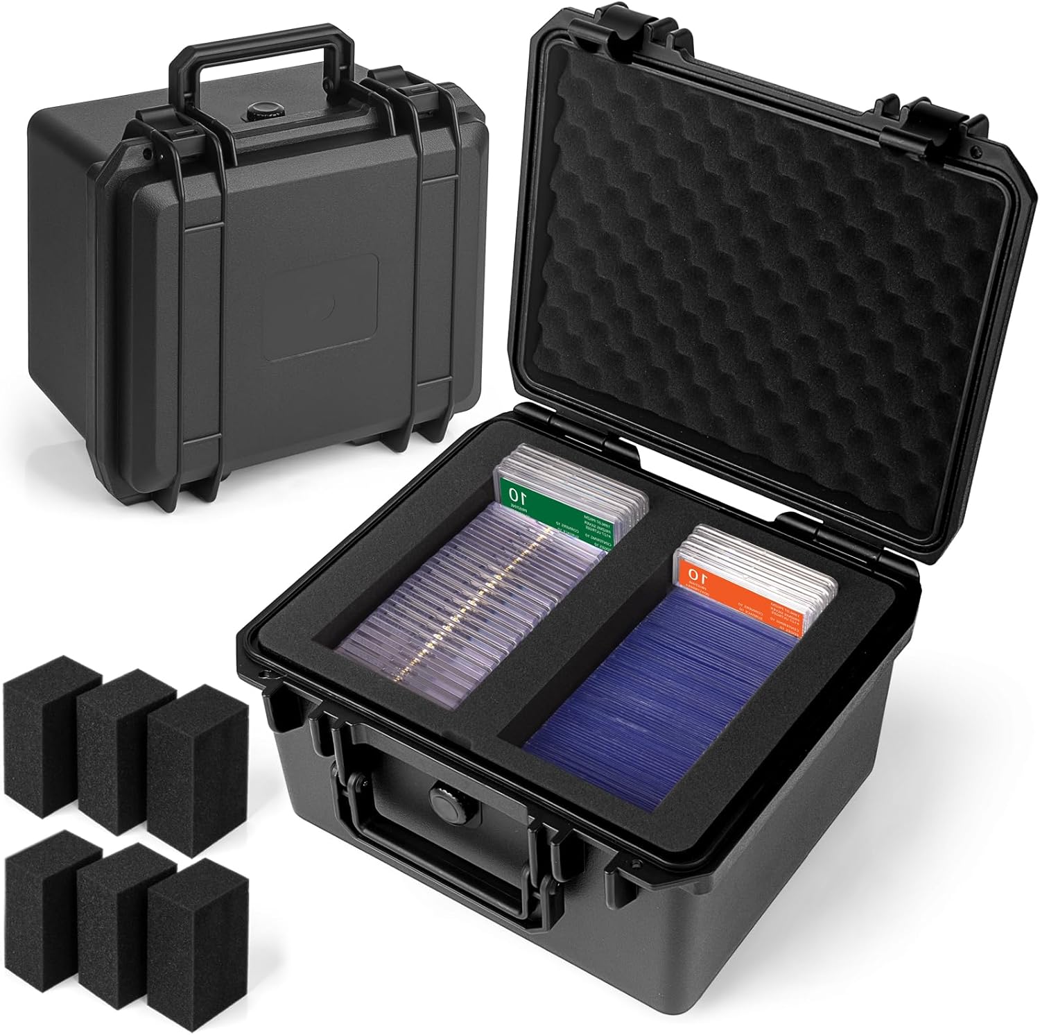 CampFENSE Graded Card Storage Box with Magnetic Holder and Waterproof Case