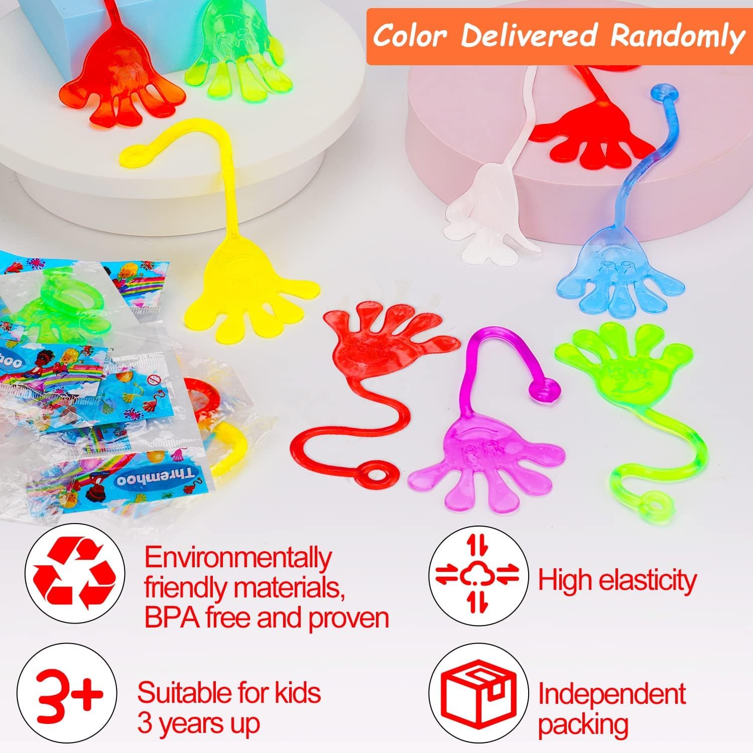 40 Pcs Sticky Hands Party Favor Toy Pack