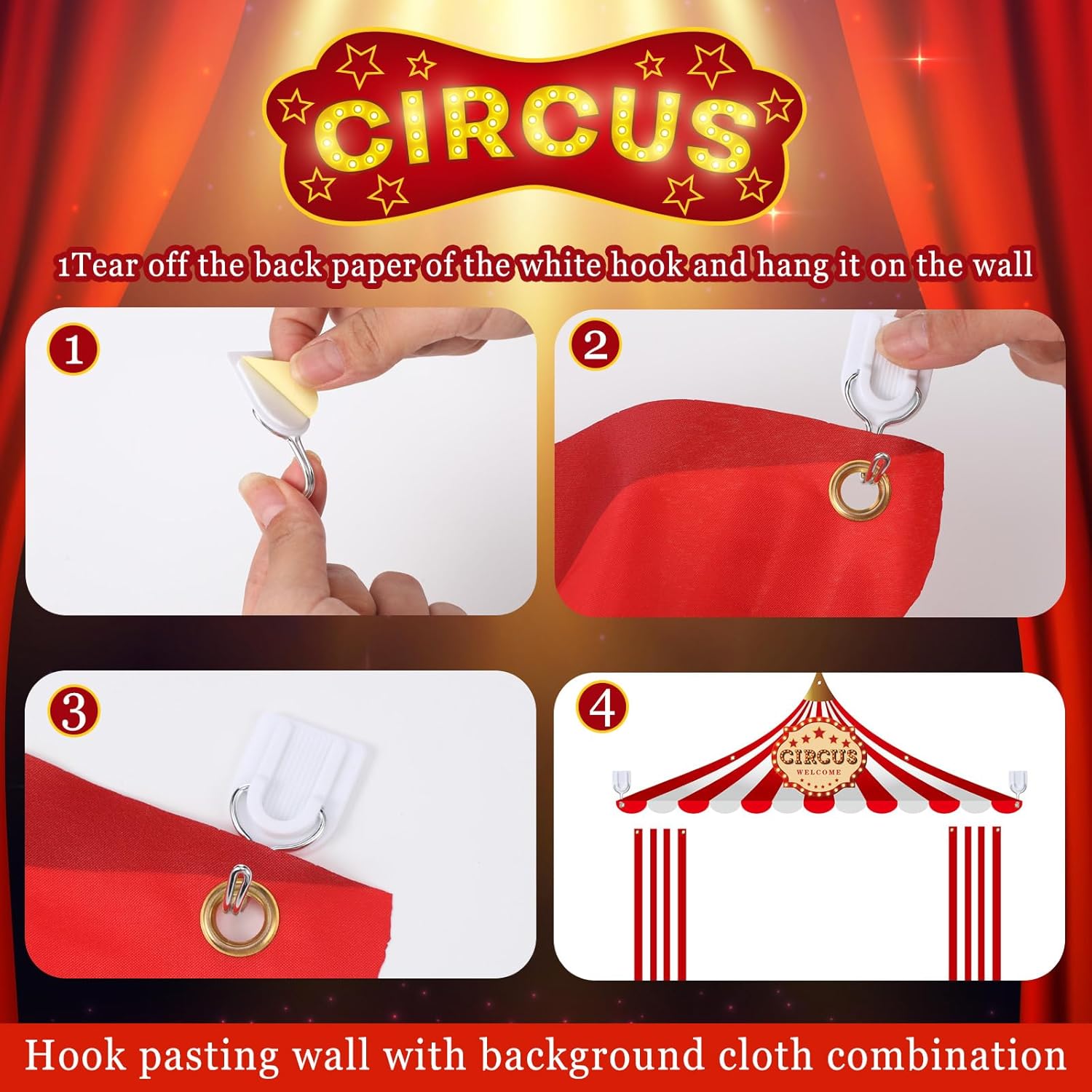 Preboun 3 Pcs Circus Tent Carnival Decorations