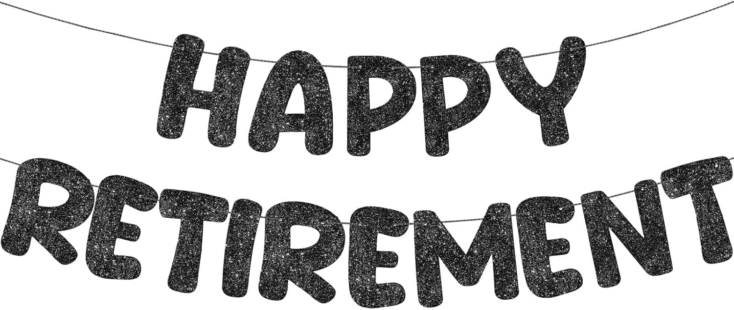 Fulmoon Happy Retirement Banner Glitter Sign
