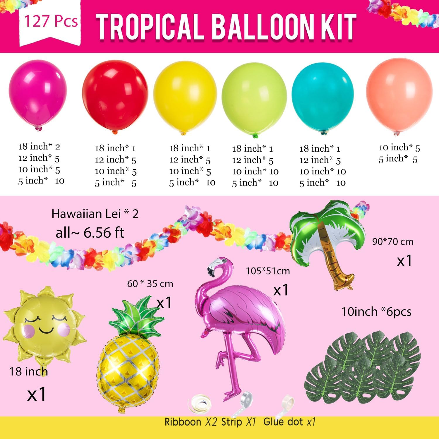 Tropical Balloon Garland Kit for Summer Parties