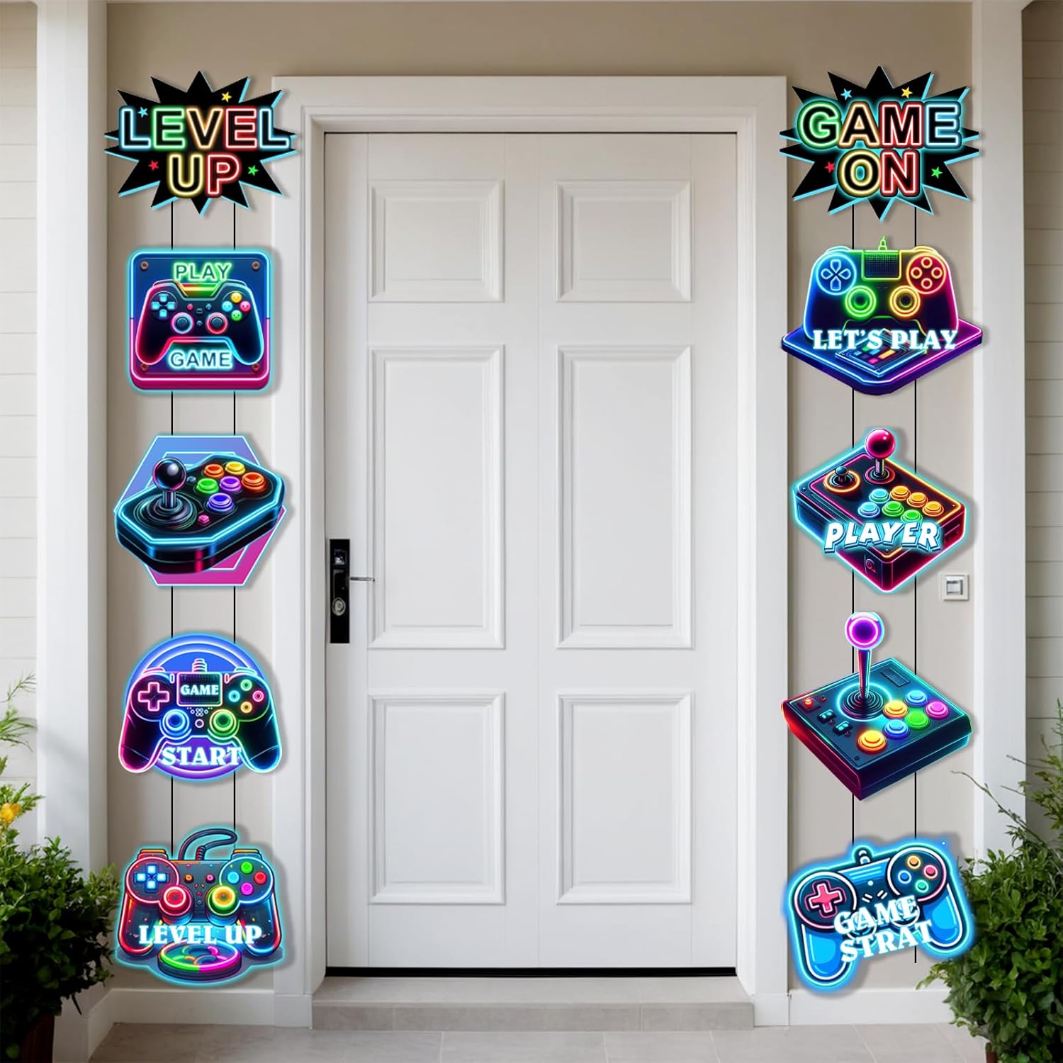 Wayyogh Video Game Party Decorations Door Banner Set