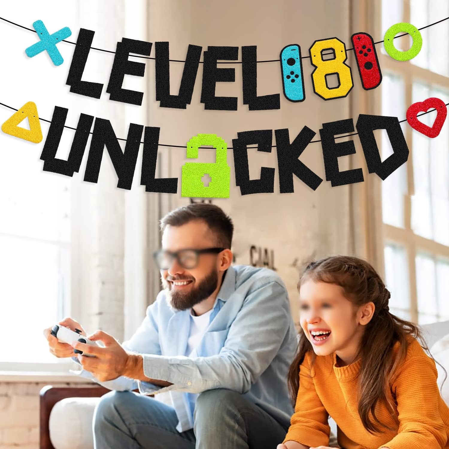 Level 8th Unlocked Birthday Banner Decorations