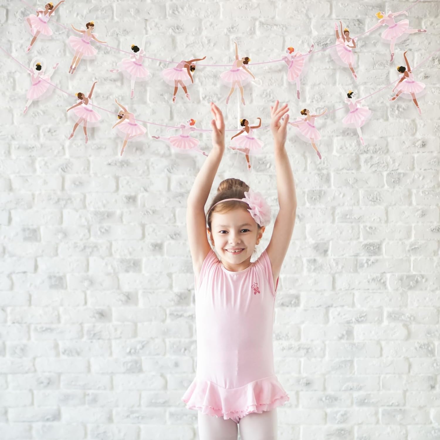 2 Pcs Ballerina Dancer Hanging Garland for Birthday Parties