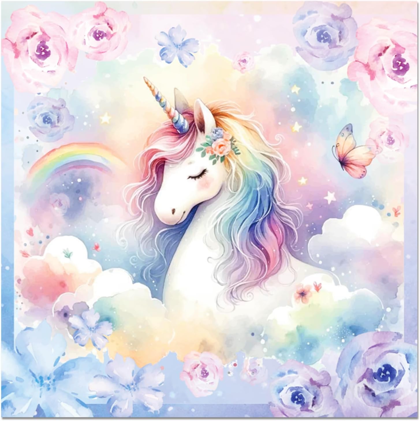 Unicorn Party Napkins 40PCS Rainbow Balloon Design