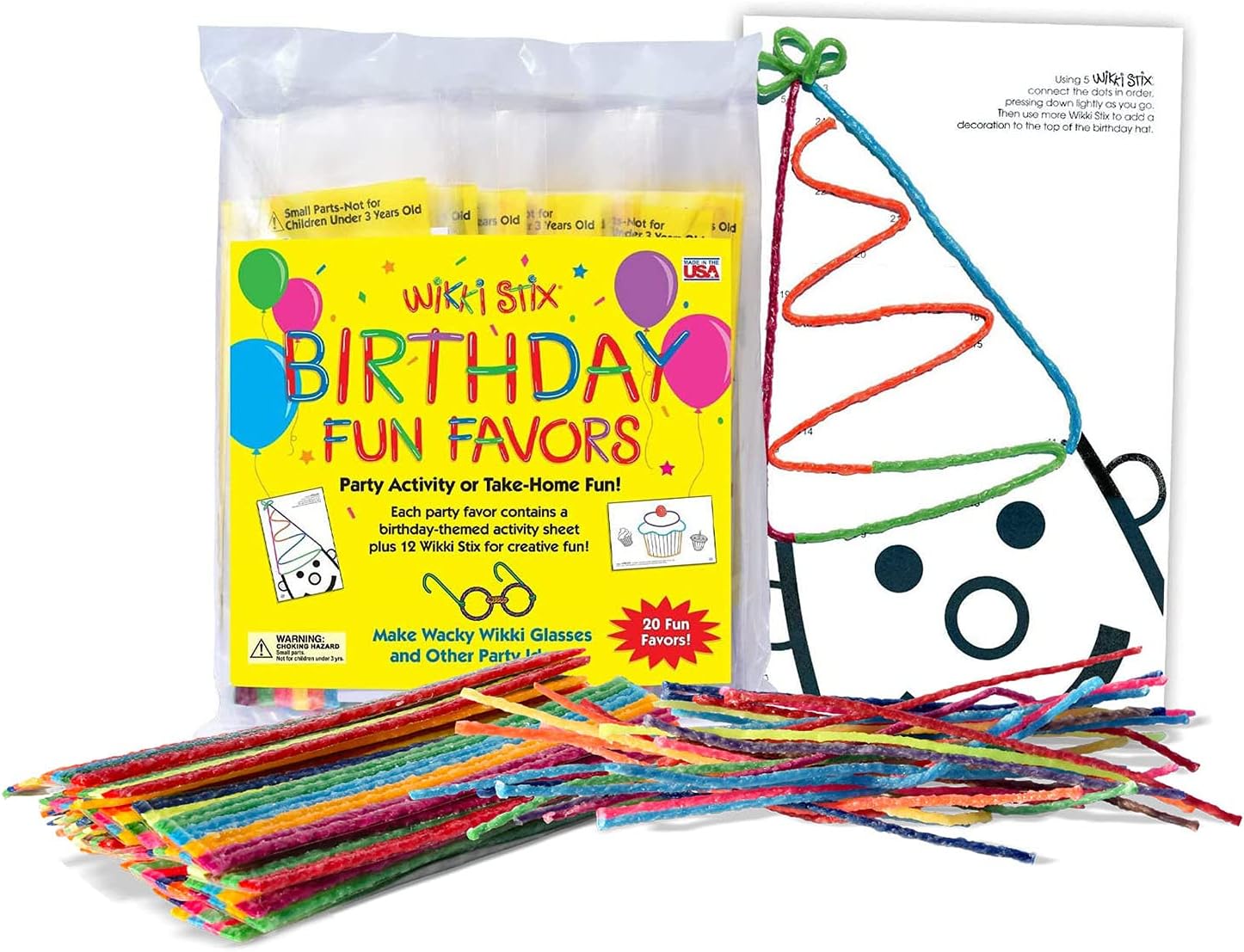 WikkiStix Birthday Fun Favors Pack of 20