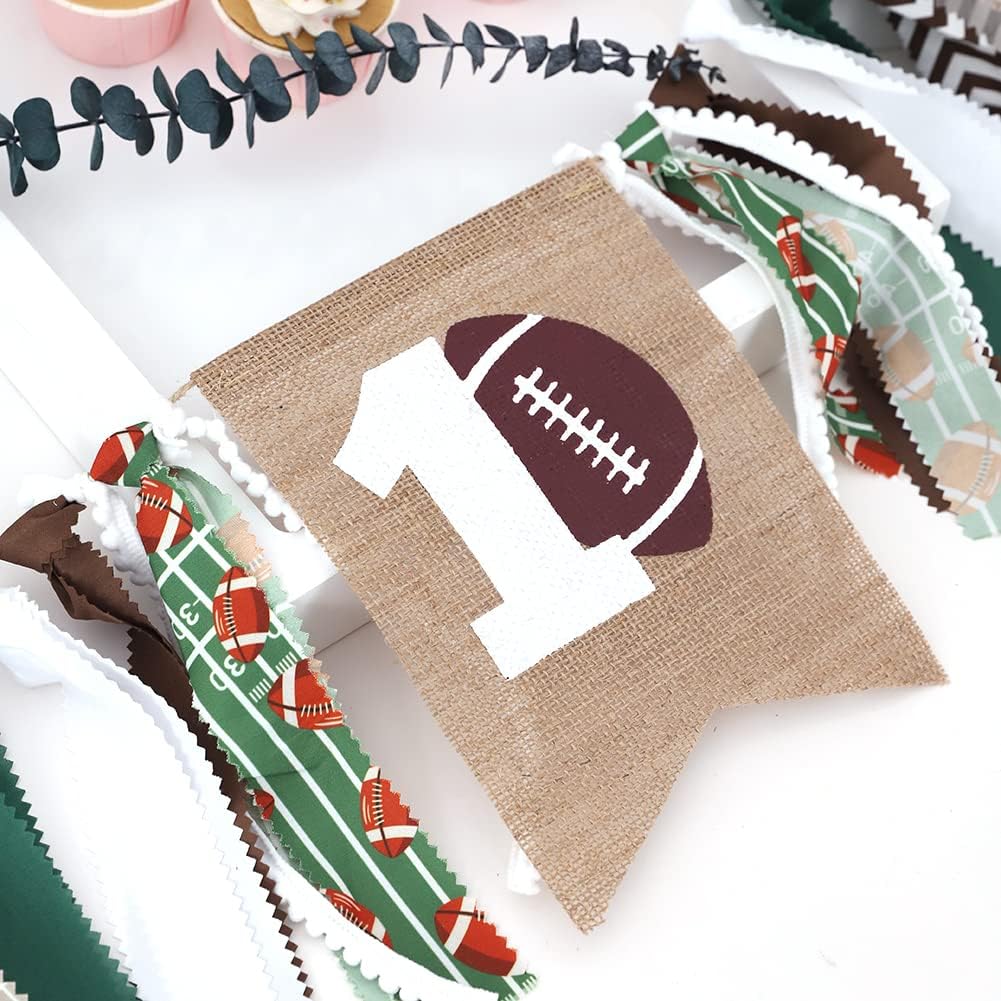 Football 1st Birthday High Chair Banner for Boy