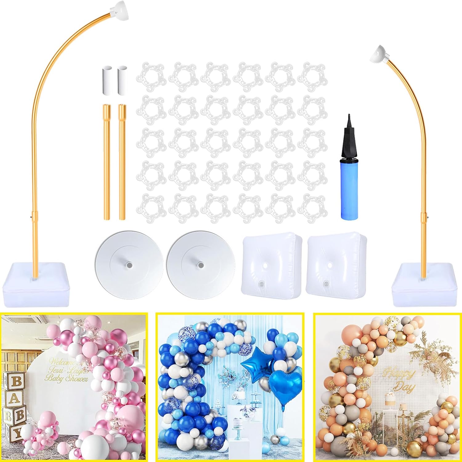 Balloon Arch Kit Stand with Base and Pump