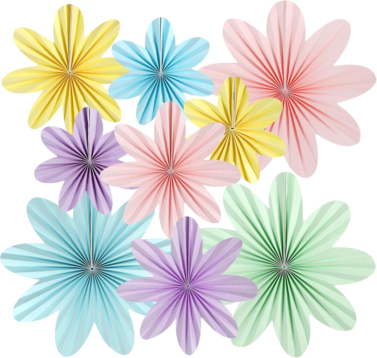 Kaluofan 9PCS Paper Fans Party Wall Decorations