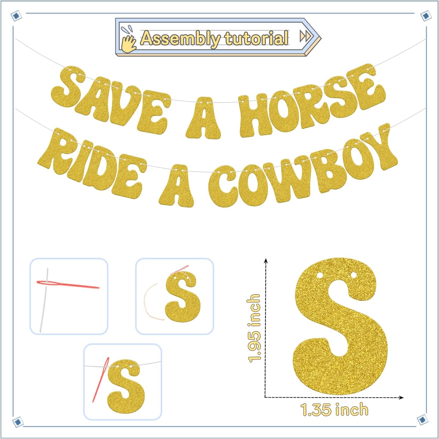 Save a Horse Ride a Cowboy Banner Party Decor