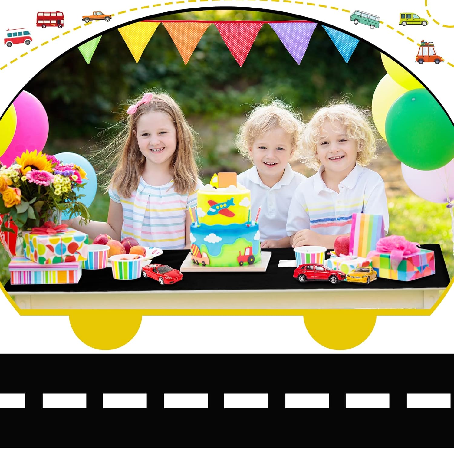 Moukeren 3 Pcs Road Table Runner for Party Decor