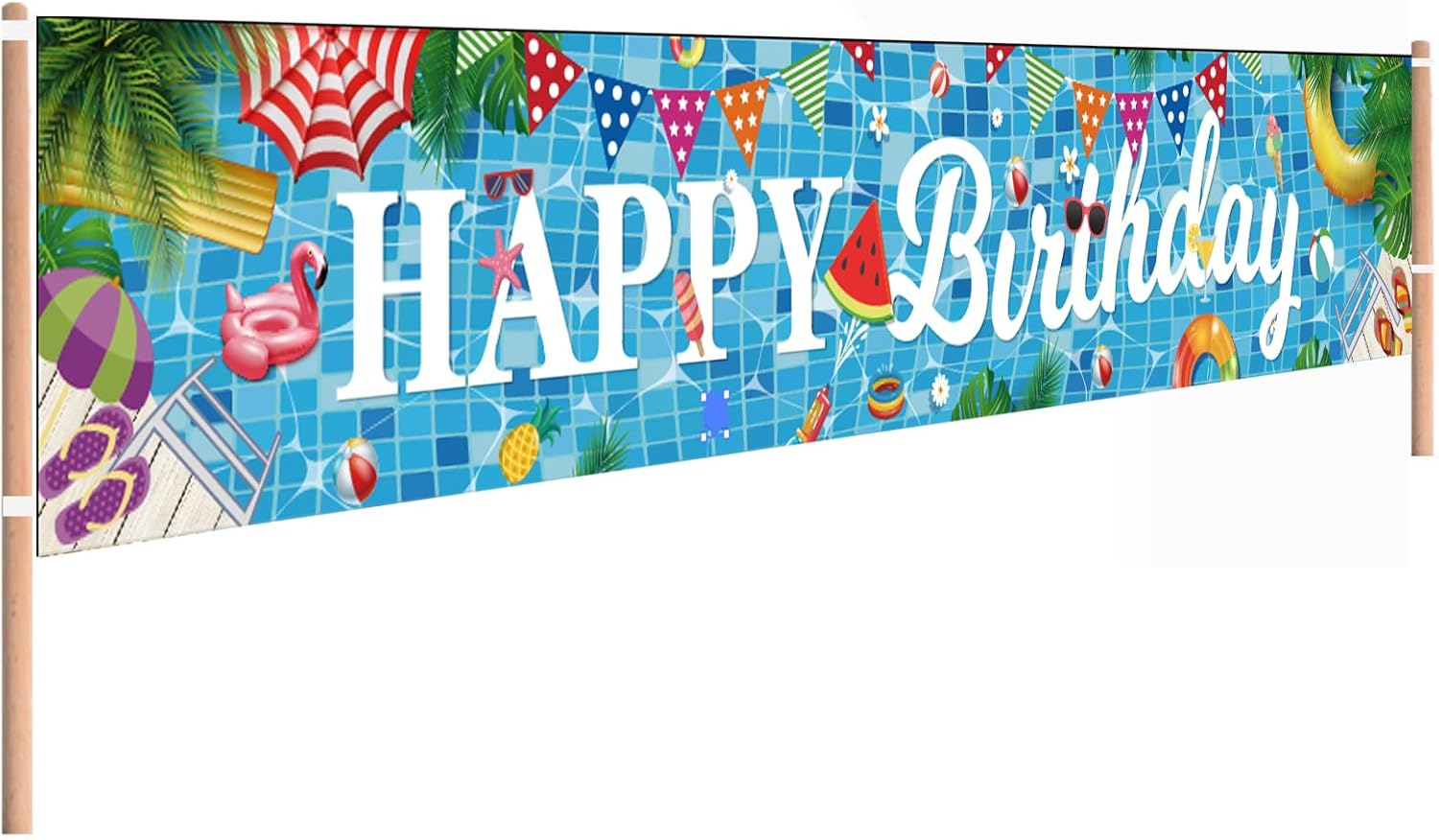 Aushenke Pool Birthday Banner 118 x 20 Inch