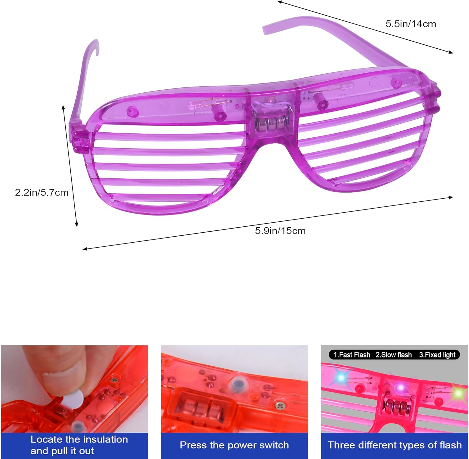 40 Pack LED Glow Glasses for Kids and Adults