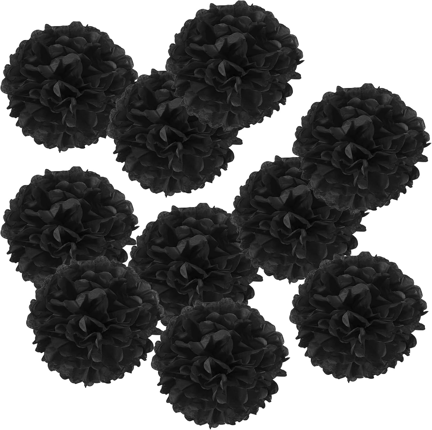 PATIKIL 6 Inch Black Tissue Pom Poms 10 Pack