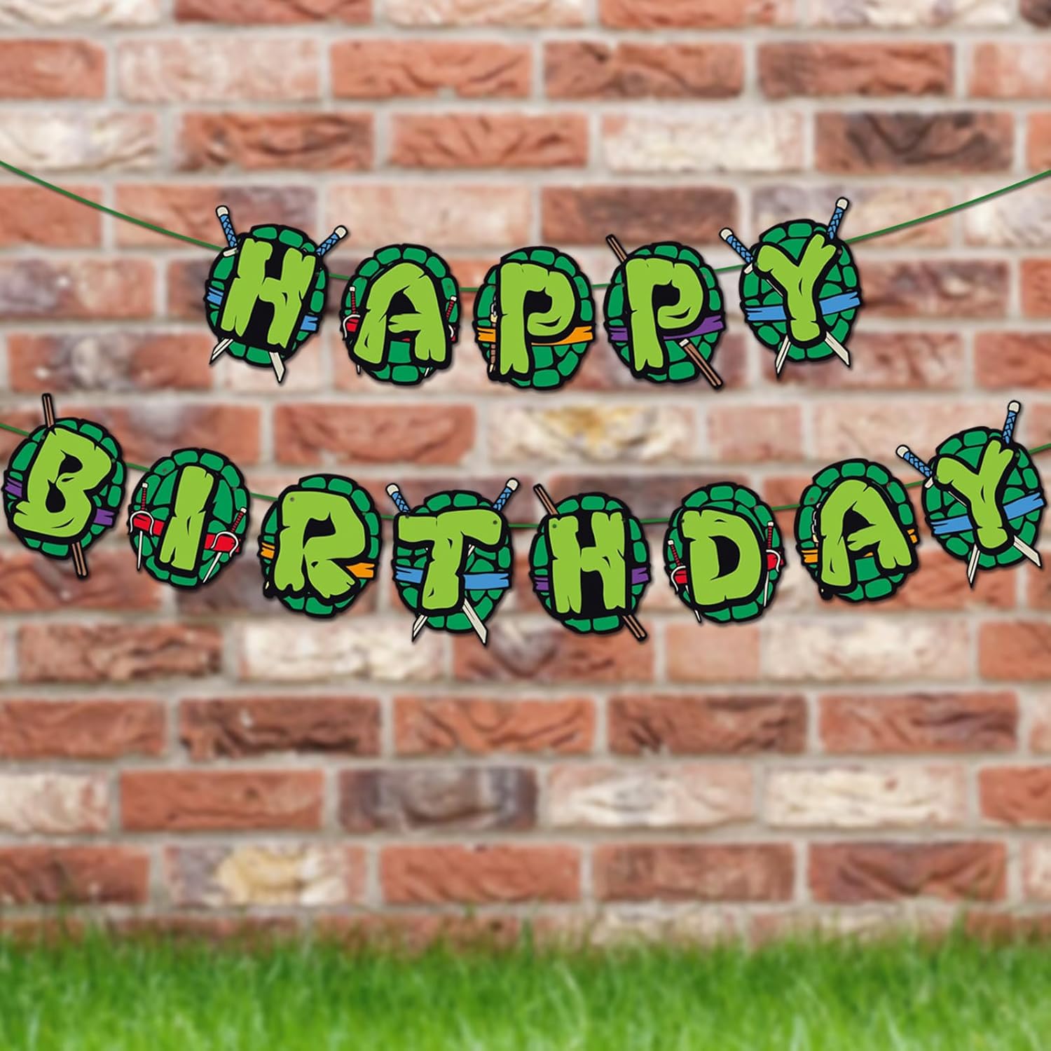 Superhero Birthday Banner Green Party Decorations