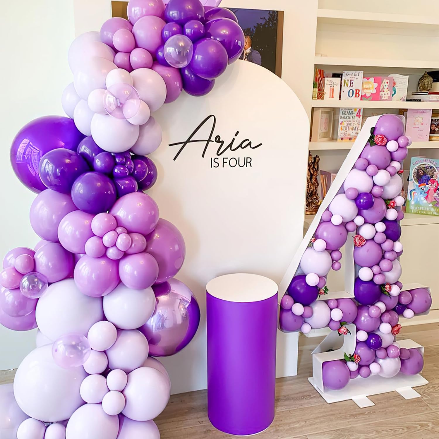 PartyWoo Pastel Purple Balloons 127 Pcs Decor Kit