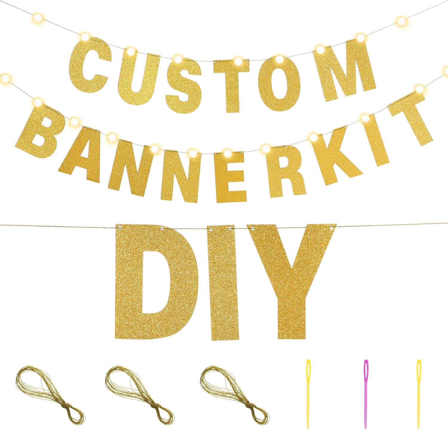 TaoBary 112 Pcs DIY Letter Banner Kit Gold