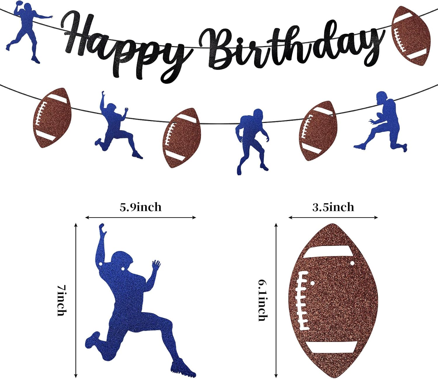Football Birthday Banner Decorations for Boys Men