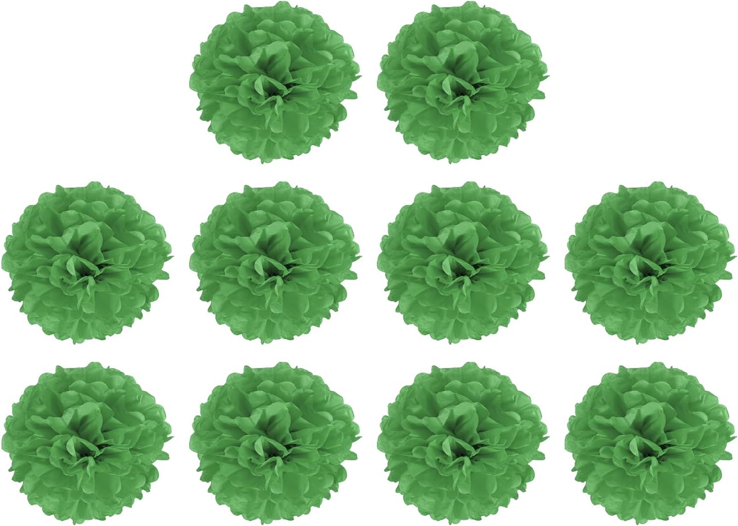 M Meterxity 10 Pack Tissue Pom Poms Green 6 Inches