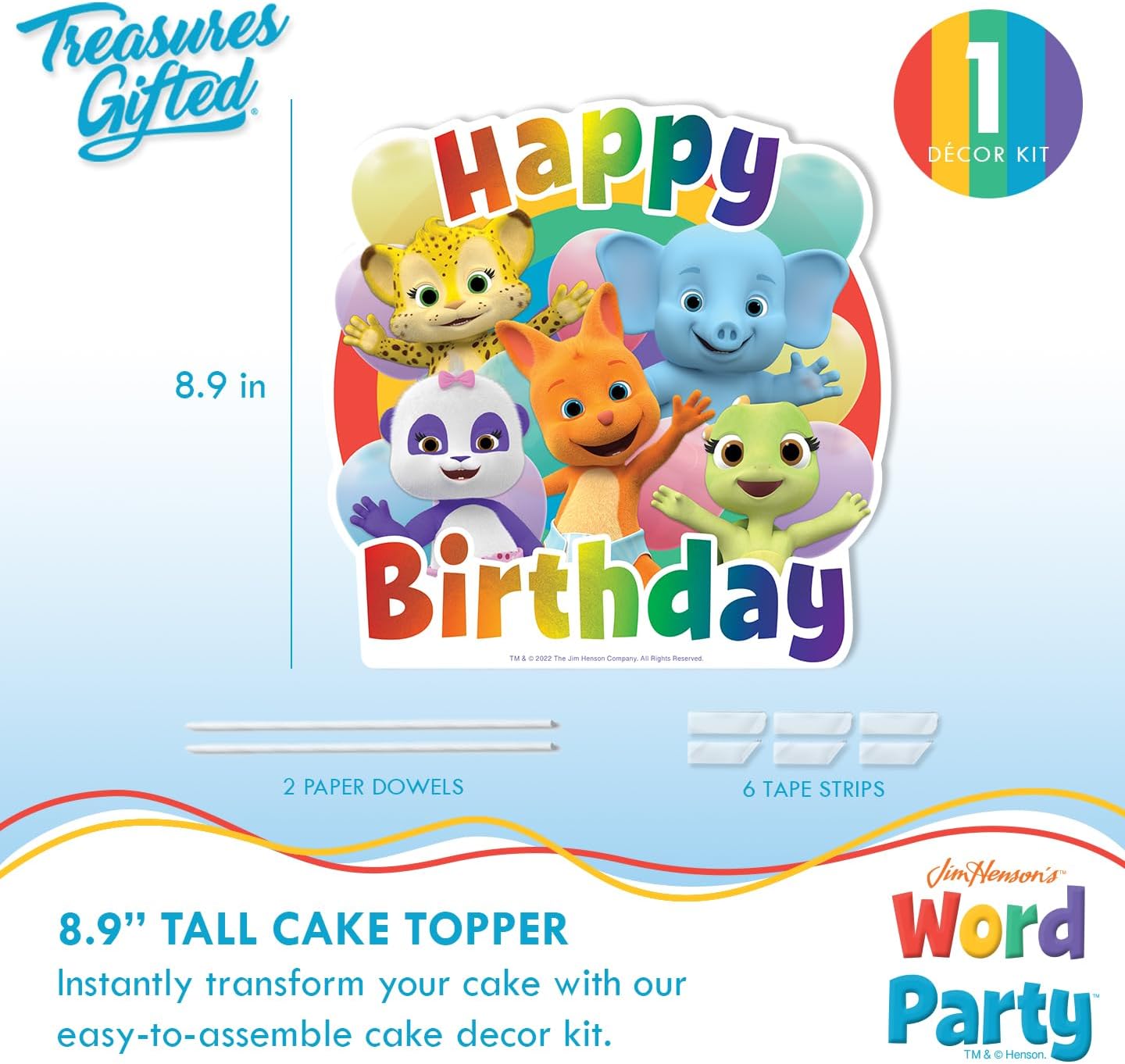 Treasures Gifted 1 Word Party Cake Topper
