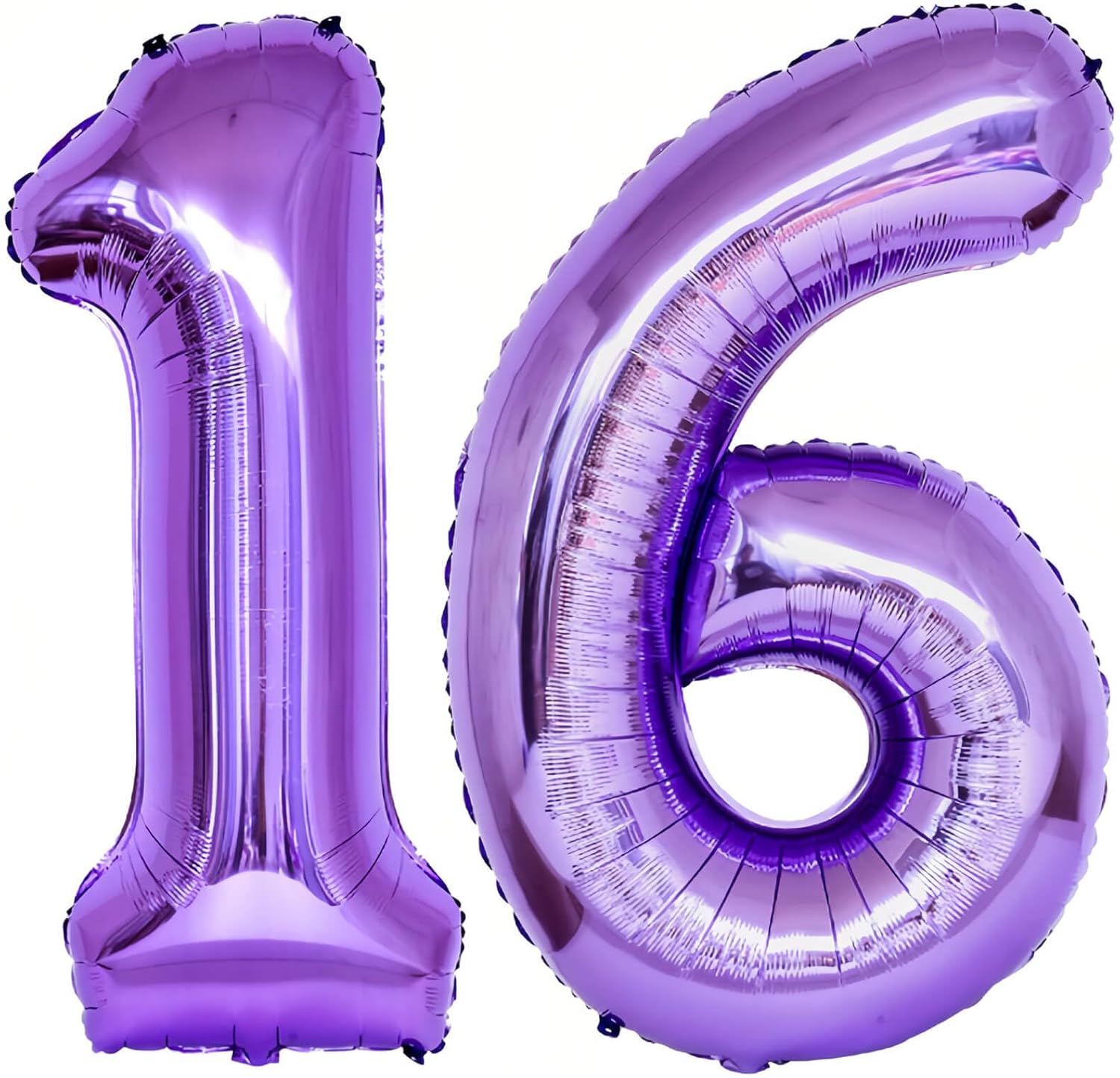 LHOAVWE 16th Birthday Purple Foil Balloons 40 Inch Set