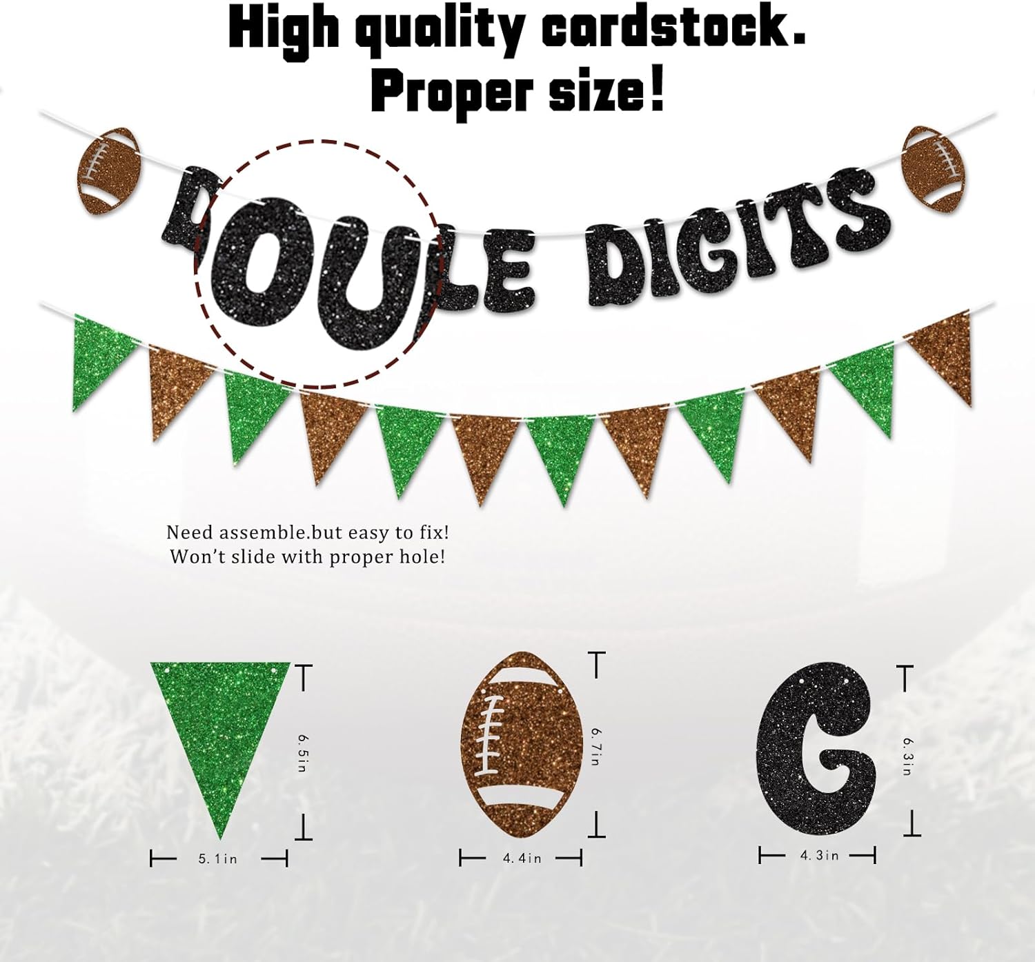 Football 10th Birthday Banner Decorations